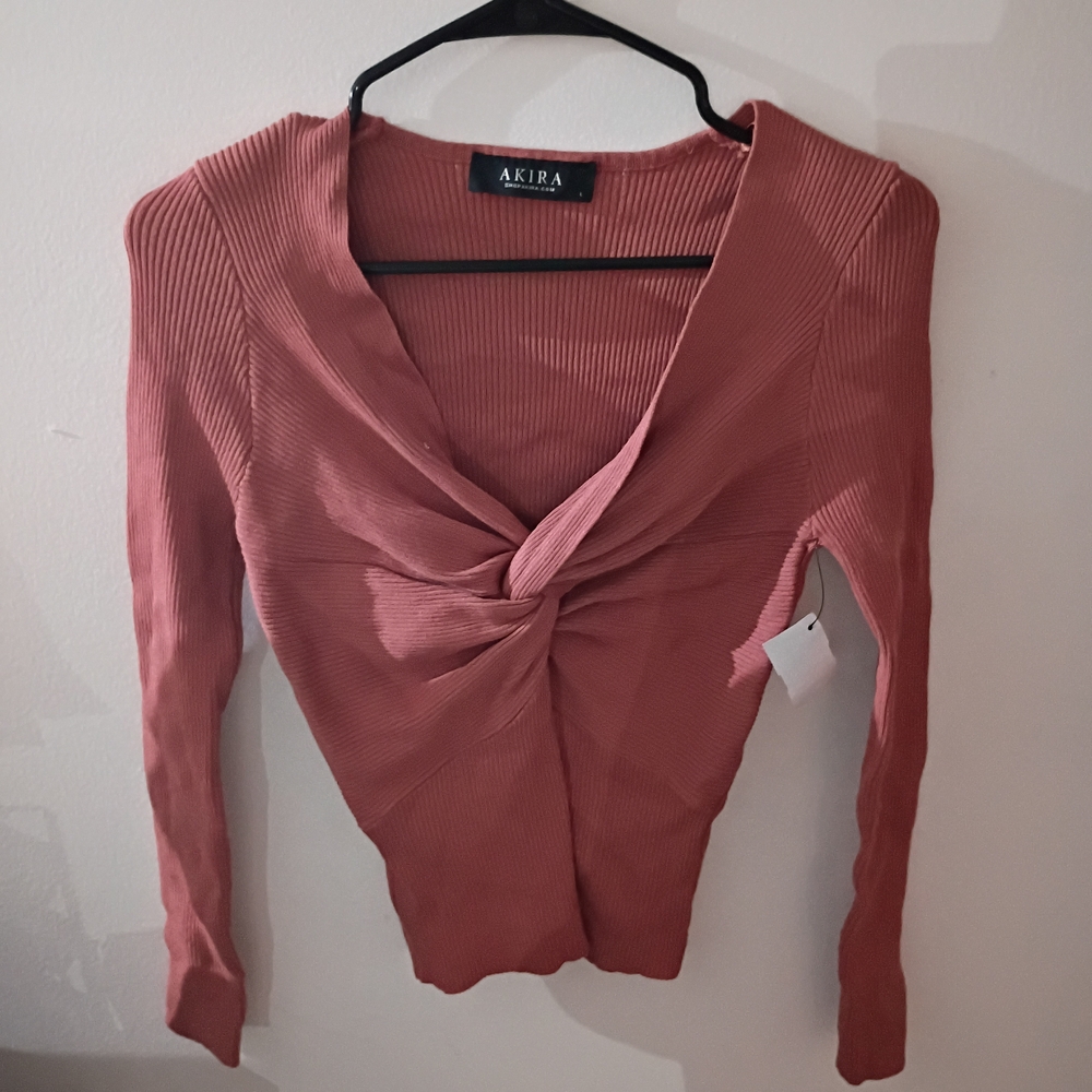 AKIRA Terracotta Twist Front Top